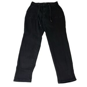 Judy Blue Jogger Jeans Womens 11/30 Black Stretch Denim Tapered Leg Drawstring